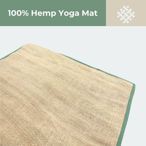 100% Hemp Yoga Mat with Recycled EVA Foam Lining | Handwoven Eco-Friendly Yoga Mat with Lightweight Design & Indoor/Outdoor Use