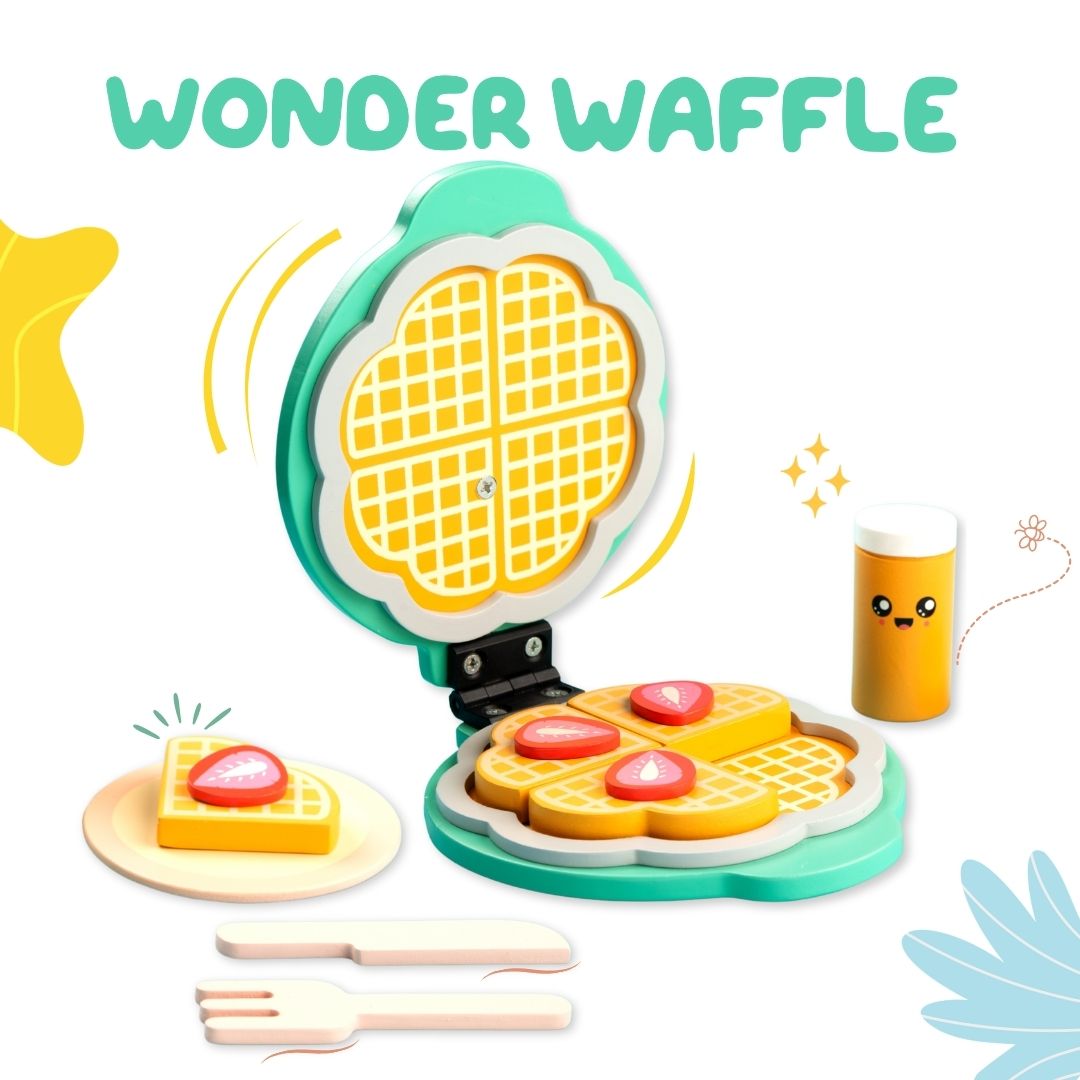 Cots and Cuddles Premium Quality Wooden Waffle Maker Toy for Kids