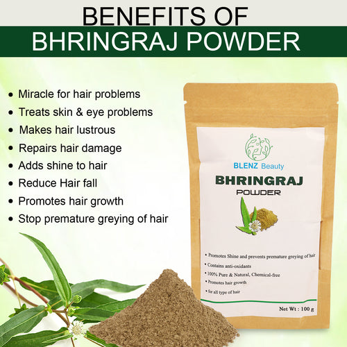 Bhringraj Powder for Skin & Hair Care, Eclipta Prostrata, Skin Healing Powder, Natural Skin Soothing Remedy & Treatment (100gm)