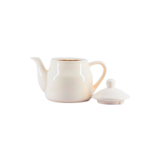 Qucciberry Ceramic Creme English Tea Pot, Classic and Elegant Design, Ideal Gift for Special Occasions, Weddings or Housewarming, Durable and Stylish Creme Tea Kettle