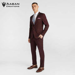 Men Crater Brown 2 pc Business Suit Formal Wear With Custom Made Body Slim Fit Impressive Luxury Wear Meetings Also For Occasional