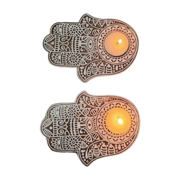 Hamsa hand tea light holder (set of 2)