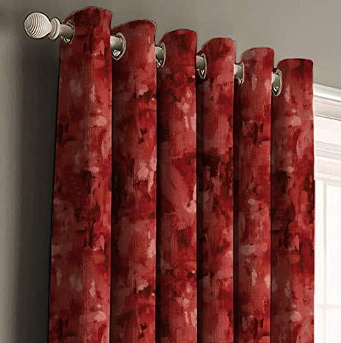 Casableu Eden Polyester Eyelets (Steel) Blackout Curtains with Tie Back, Bedroom Living Room