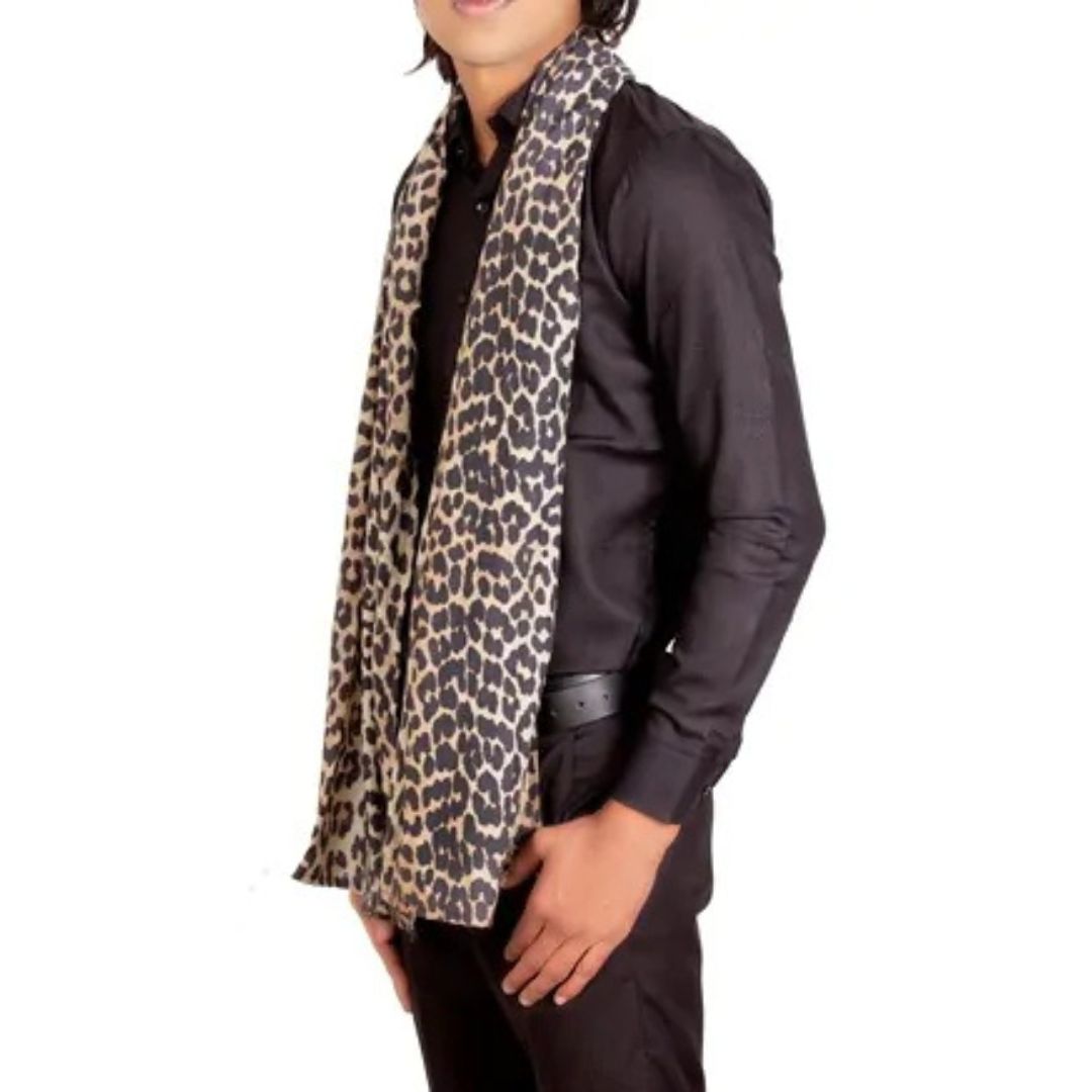 Leopard Print Scarf – Viscose Fabric, Unisex, Stylish and Lightweight, Perfect for Any Occasion