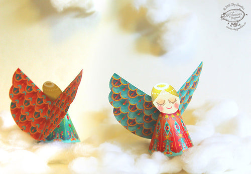 Decorative Paper Angels, Lightweight, Decorative, Paper Angels, Perfect for Party DÃ©cor, Elegant Design (Set of 6)