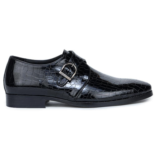 Versatile Eleganc Black Single Patent, Hand-Finished Burnish, Durable Construction, Brogue Pattern, Lightweight Design, Vintage Aesthetic