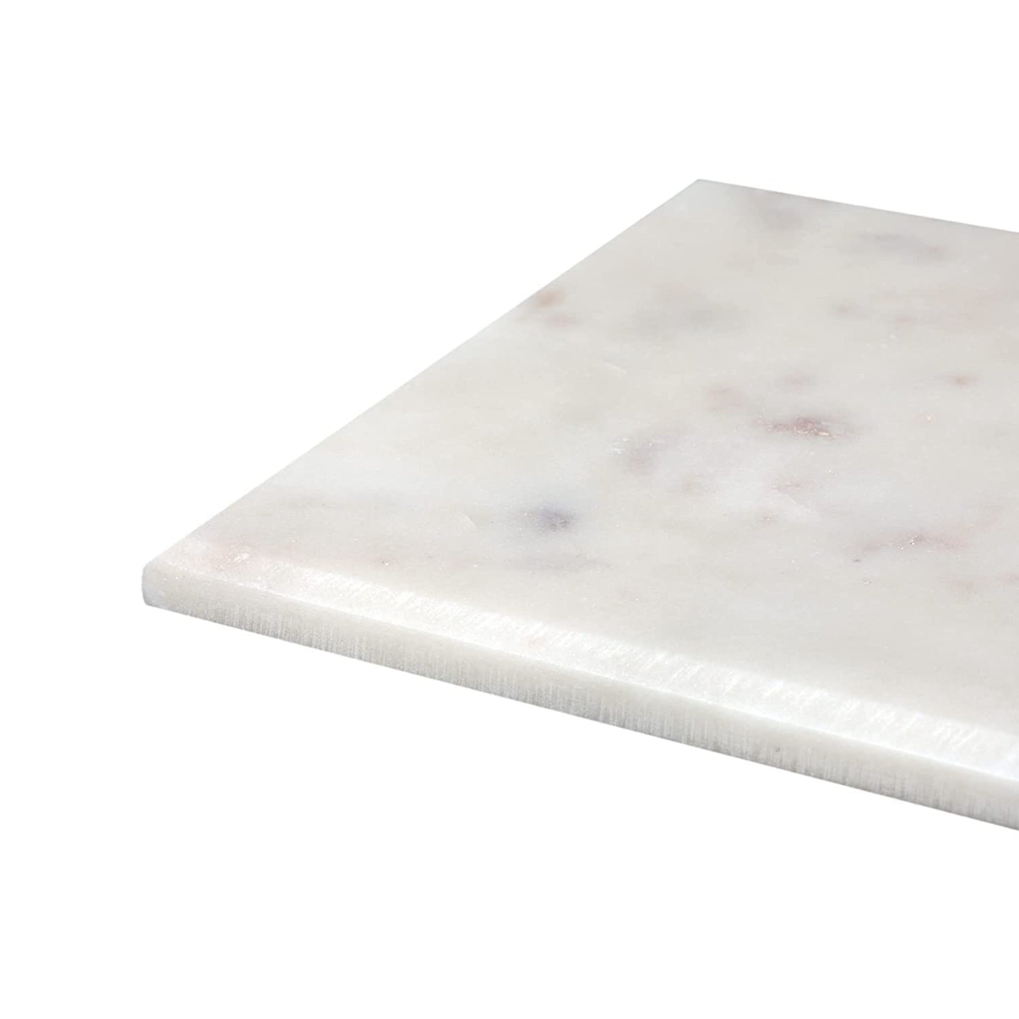 White Marble Cheese Platter - Elegant Anti-Skid Serving Tray for Cheese, Fruits, Appetizers, and Desserts, Ideal for Hosting Party, Serving Snacks & Chopping (30x15 cm)