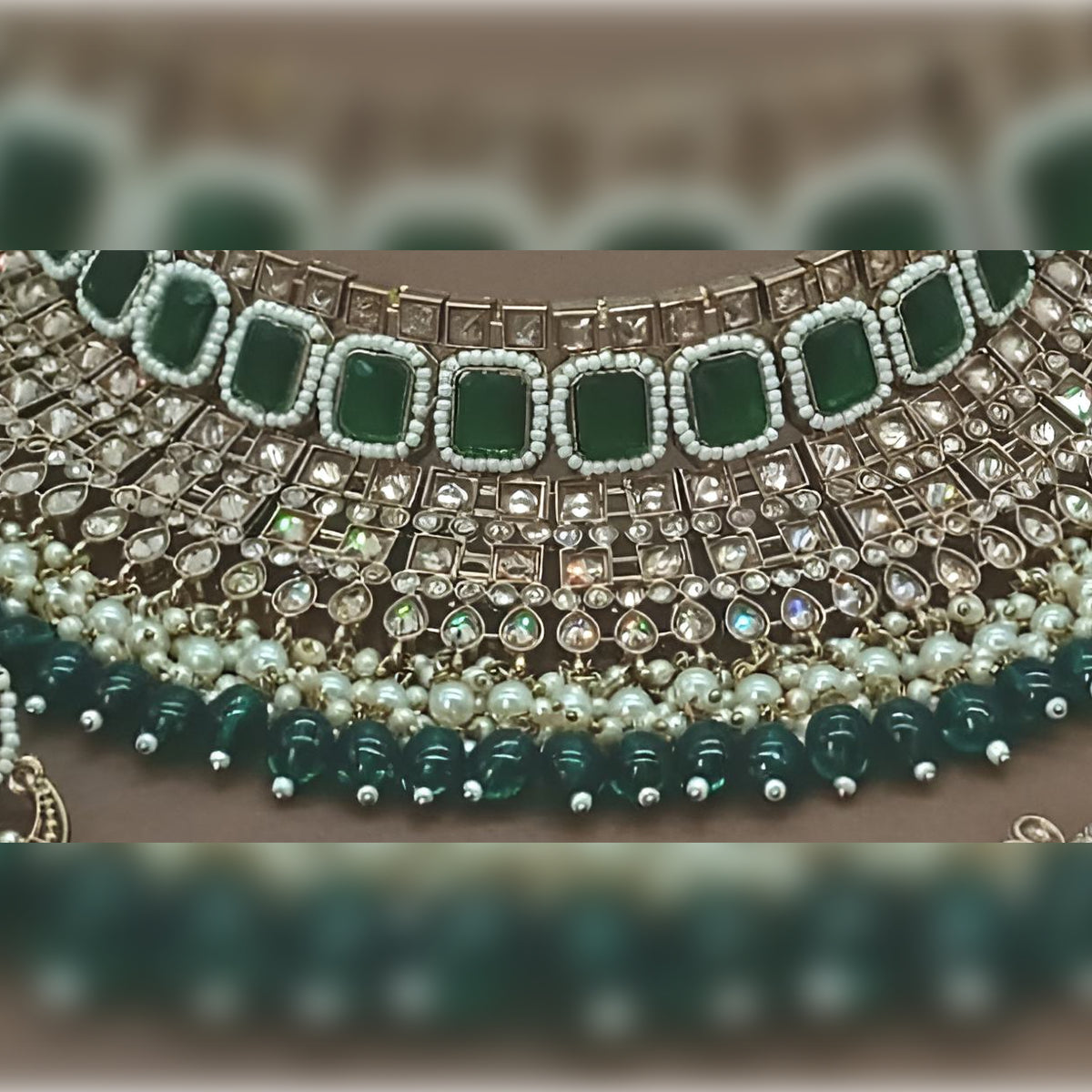 Exquisite Pearl and Jewel-Encrusted Bridal Jewelry Set, Traditional Indian Wedding Jewelry, Special Occasions (Set of 3)