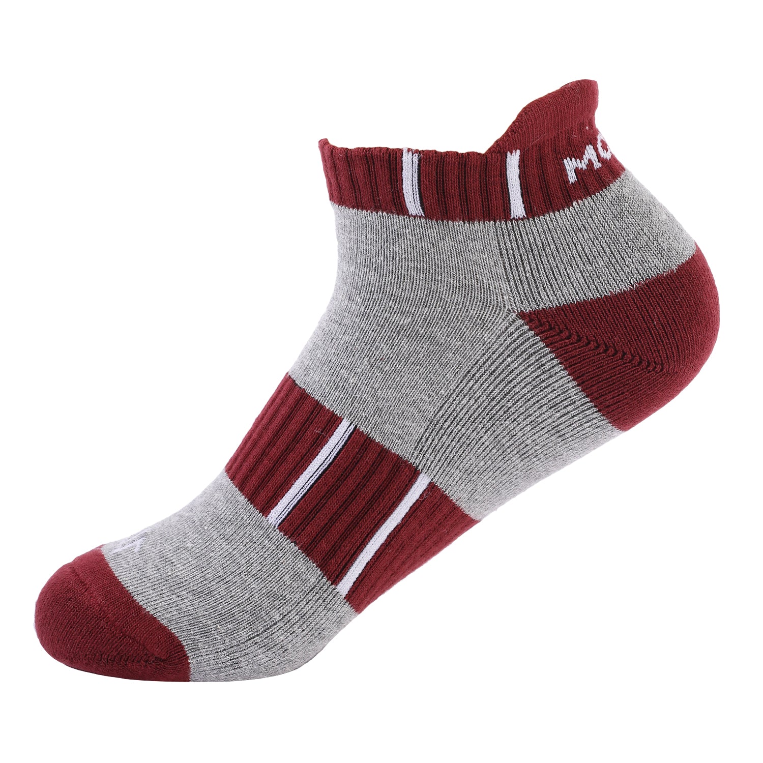 Ankle Cushioned Sports Unisex  Socks, Premium Cotton Blend, Comfortable, Versatile Design, Ideal for Gym & Sports Wear (Red/Grey)