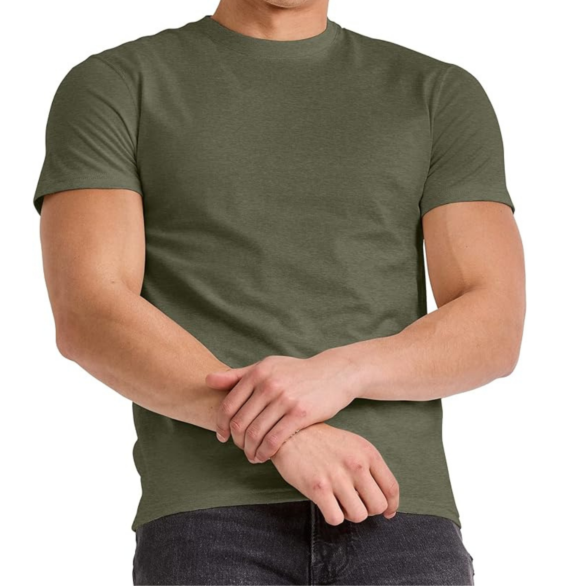 TruHemp Hemp T-Shirt for Men, Soft Crew Neck Tee Short Sleeve T-Shirt , Hemp & Cotton Blend T Shirt, Jersey fabric 180 GSM 55%Hemp 45% Cotton ( Olive Green )