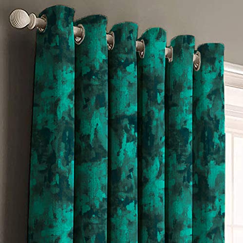 Casableu Eden Polyester Eyelets (Steel) Blackout Curtains with Tie Back, Bedroom Living Room