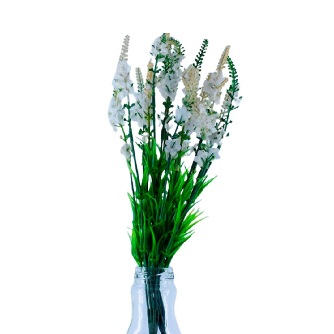 Qucciberry Artificial Spring Advent Lavender Flowers - White, Decorative Piece for Weddings, Table & Home Décor, Stylish and Long-Lasting, Unisex