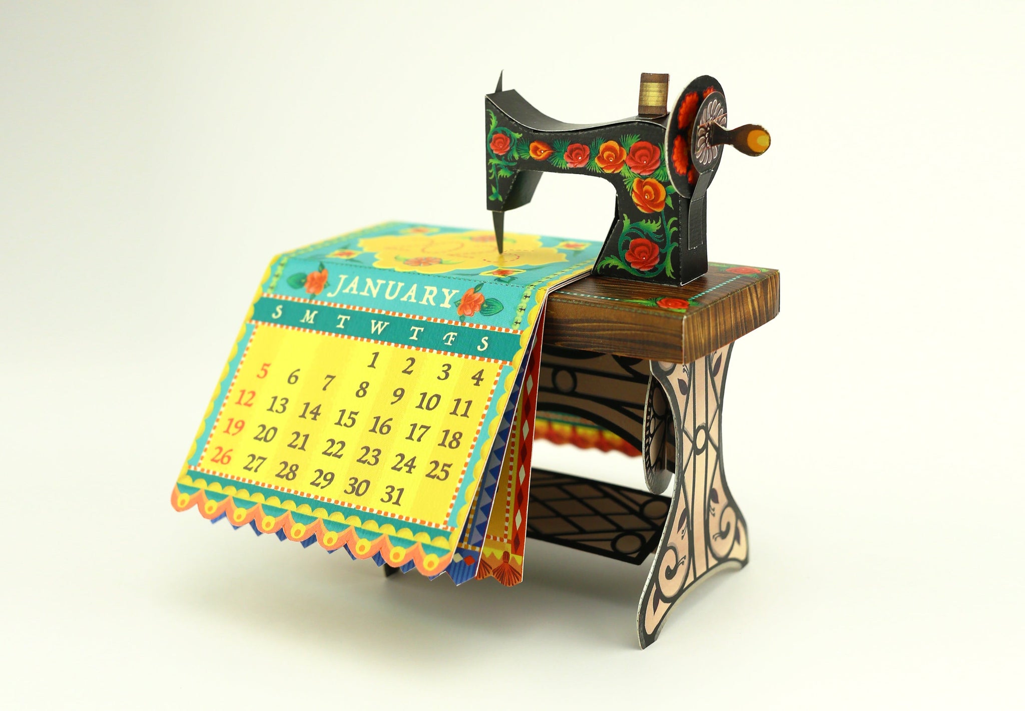 DIY Sewing Machine Desk Calendar, Fun Craft Kit, Perfect for Office DÃ©cor, Creative DIY Calendar