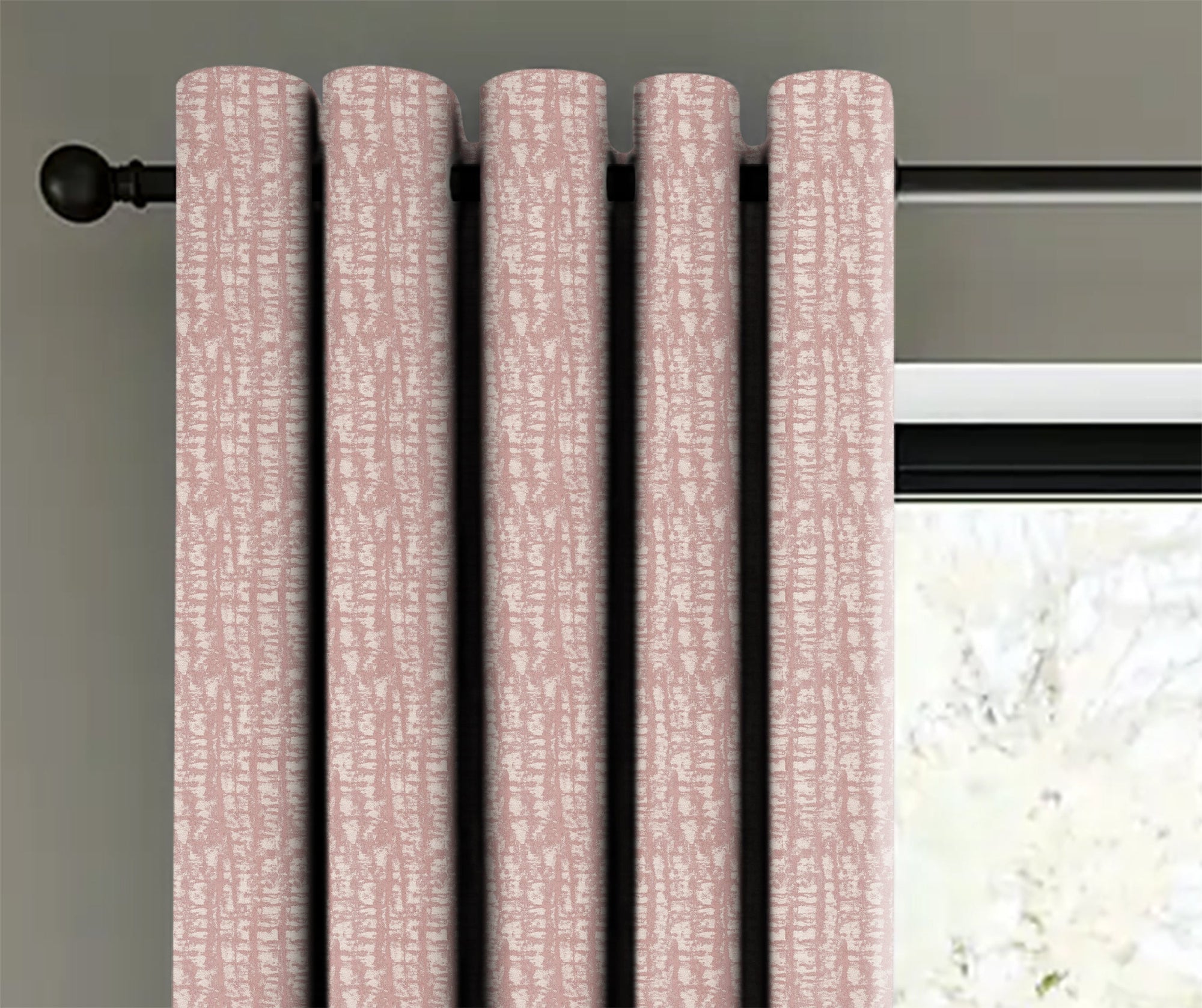 Casableu Valencia Polyester Eyelets (Steel) Blackout Curtains with Tie Back, Bedroom Living Room