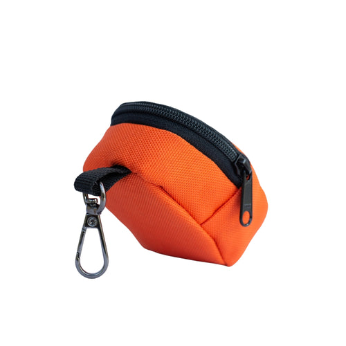 Pro Coin Pouch | Compact Coin Organizer with Zipper Closure and Detachable Hook | Hot Orange