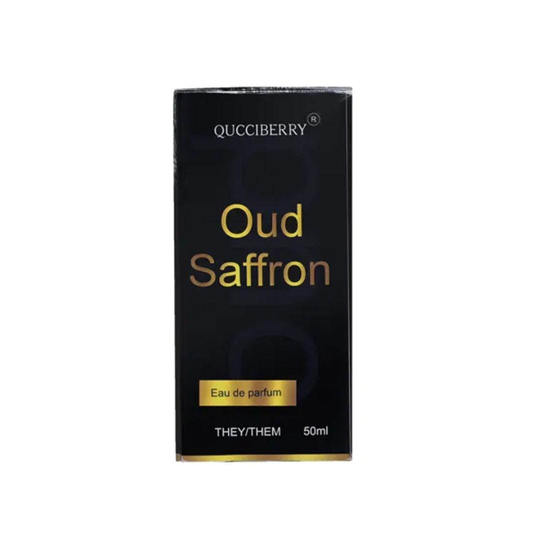 Oud Saffron Eau De Parfum, 50 ML – Premium Luxury Fragrance, Long-Lasting, Amber Musky Woody Scent, Perfect for Day & Night, Unisex, Oud & Sandalwood Notes, Ideal for Special Occasions