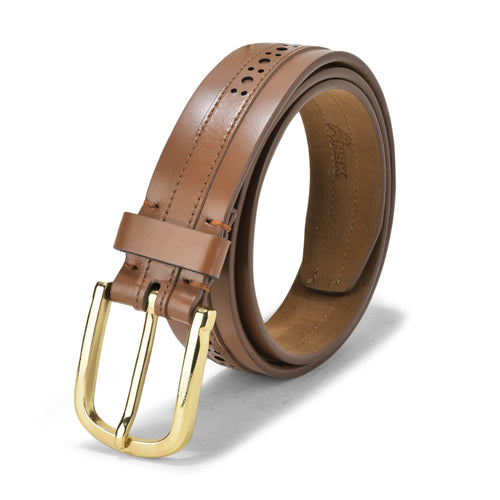 Menâ€™s Leather Belt with Metallic Buckle, Elegant Leather Design, Perfect for Daily Wear and Special Occasions