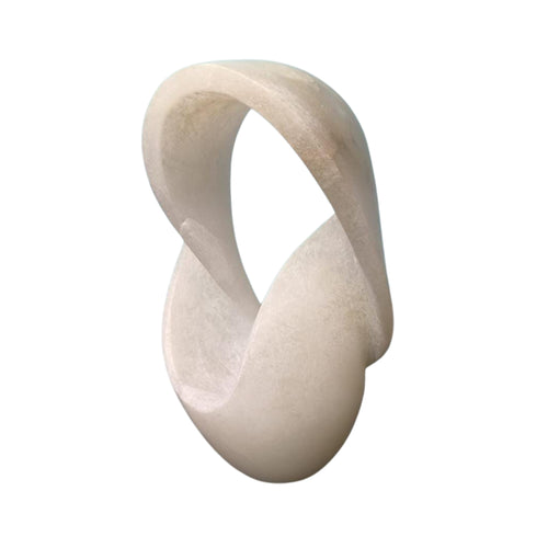 White Marble Sculpture - Floor-Rested Alabaster Decorative Idols Figurine,Ideal for Living Rooms, Offices, (12x6x18 cm)