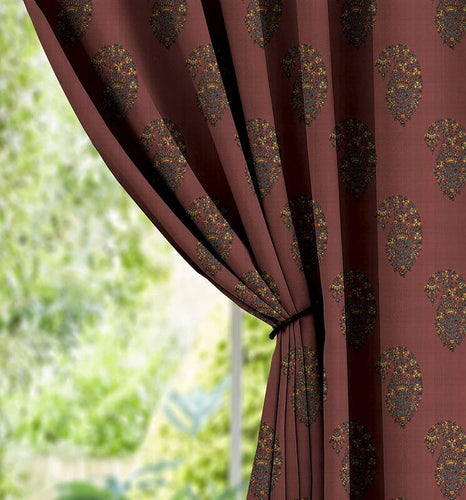 Casableu Calyx Polyester Eyelets (Steel) Blackout Curtains with Tie Back, Bedroom Living Room