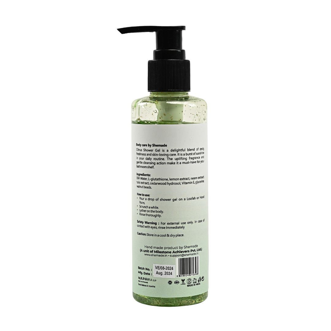 Citrus Shower Gel for Revitalizing Skin, Uplifting Mood, Gentle Cleansing, Hydration, Radiant Glow (180ml)