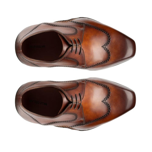 Men Grant Cuero Shoes, Goodyear Welted, Lightweight Design, Premium Leather, Hand-Finished Burnish, Cushioned Footbed