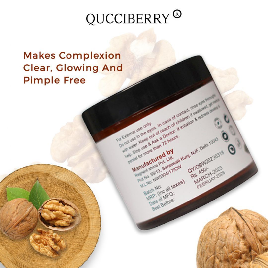 Qucciberry Coffee Scrub – Exfoliates Dead Skin, Restores Natural Glow, Prevents Cellulitis, Nourishes Skin, Made with Walnut Extract & Coffee Beans