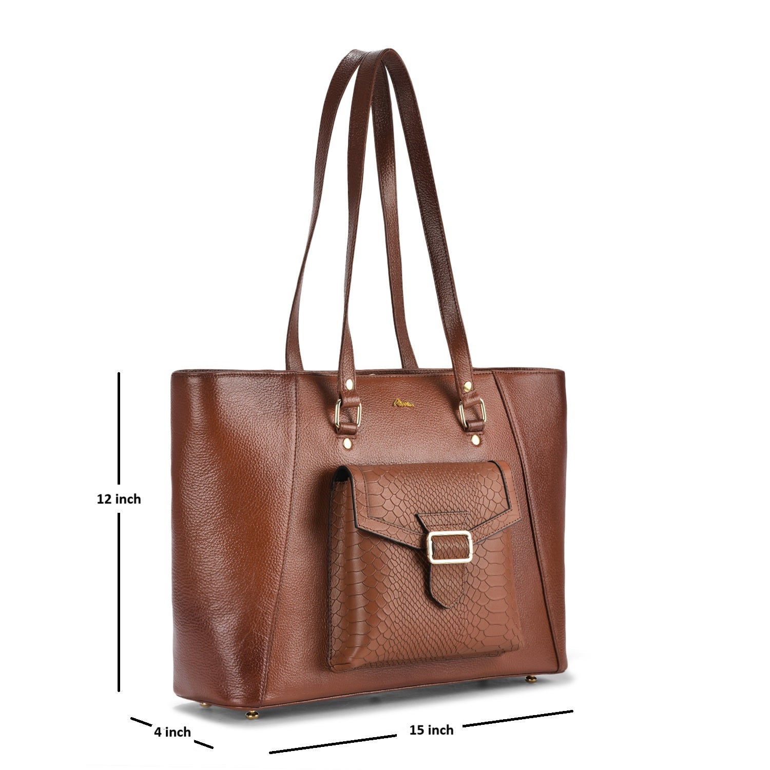 Valentina Croc Leather Handbag, Premium Brown Leather, Stylish and Durable, Ideal for Evening Wear and Casual Events (Brown)