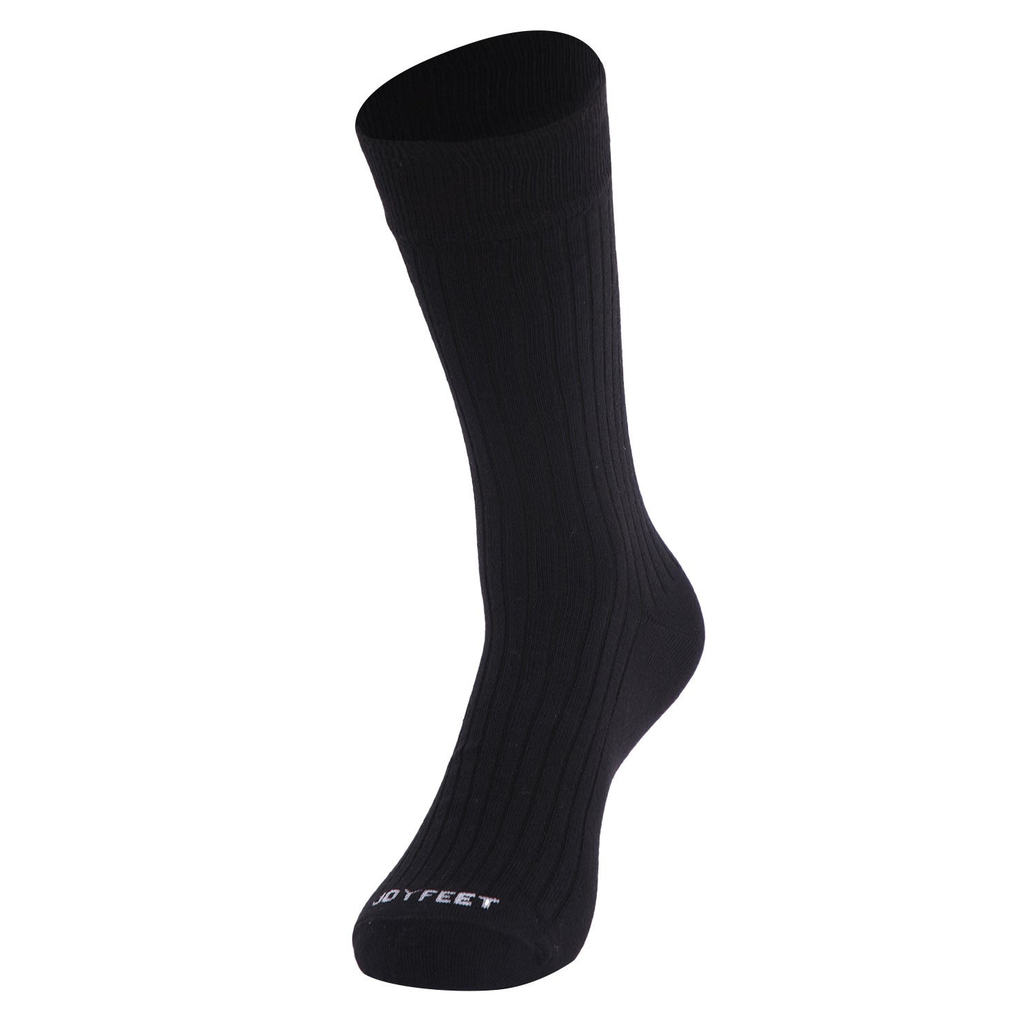 Formal Men's Ribbed Socks, Cotton Blend, Stylish Pattern, Soft and Durable, Comfortable for Office Use (Black)