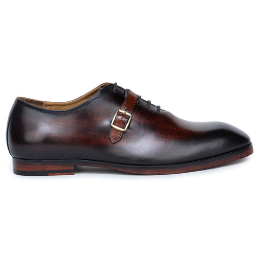 Thin-Strap Dark oak Wooden Oxford, Goodyear Welted, Handcrafted Detailing, Premium Leather, Brogue Pattern, Lightweight Design