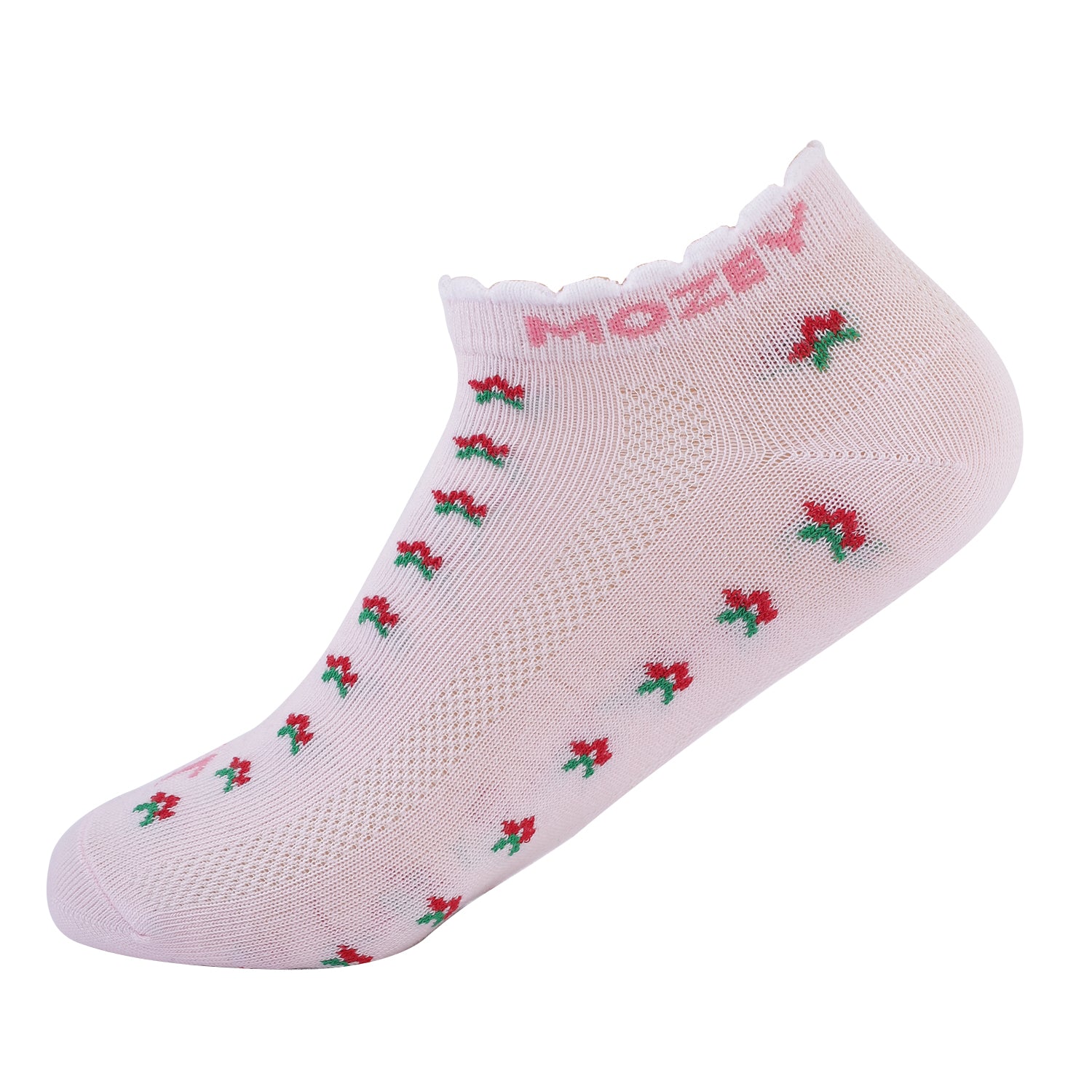 Ankle Women Graphic Sneaker Socks, Premium Cotton Blend, Lightweight Comfort, Extra Durability & Perfect for Everyday and Casual Wear (Pink)