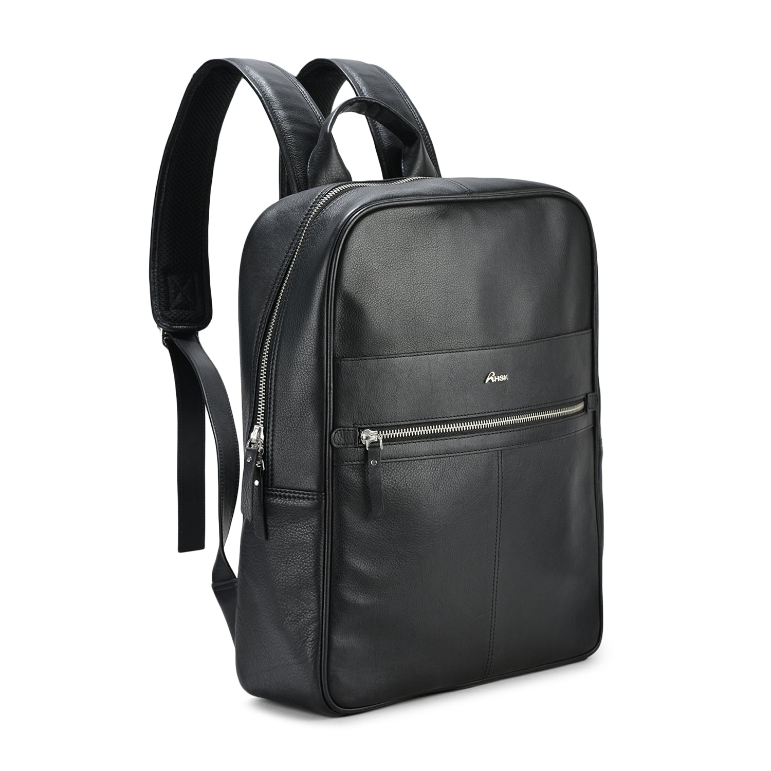 Athleisure Grain Leather Backpack, High-Quality Black Leather, Practical and Trendy, Ideal for Work and Travel (Black)