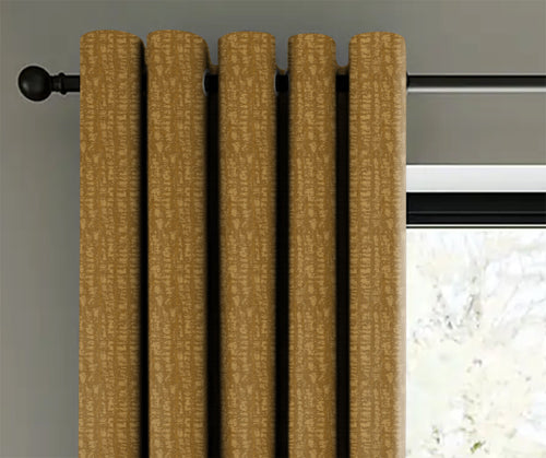 Casableu Valencia Polyester Eyelets (Steel) Blackout Curtains with Tie Back, Bedroom Living Room