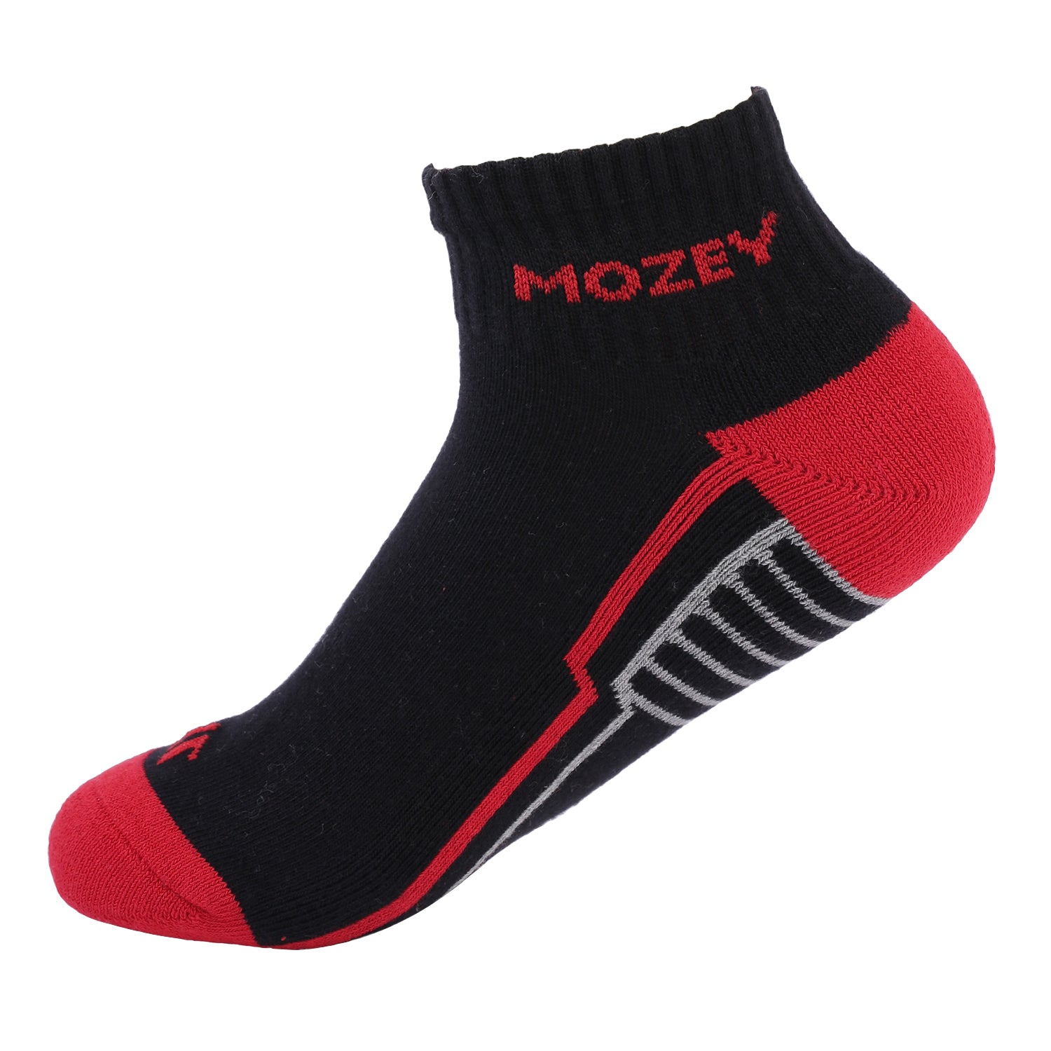 Ankle Activewear Unisex Socks, Premium Cotton Blend, Comfortable, Versatile Design, Ideal for Gym & Sports Wear (Black/Red)