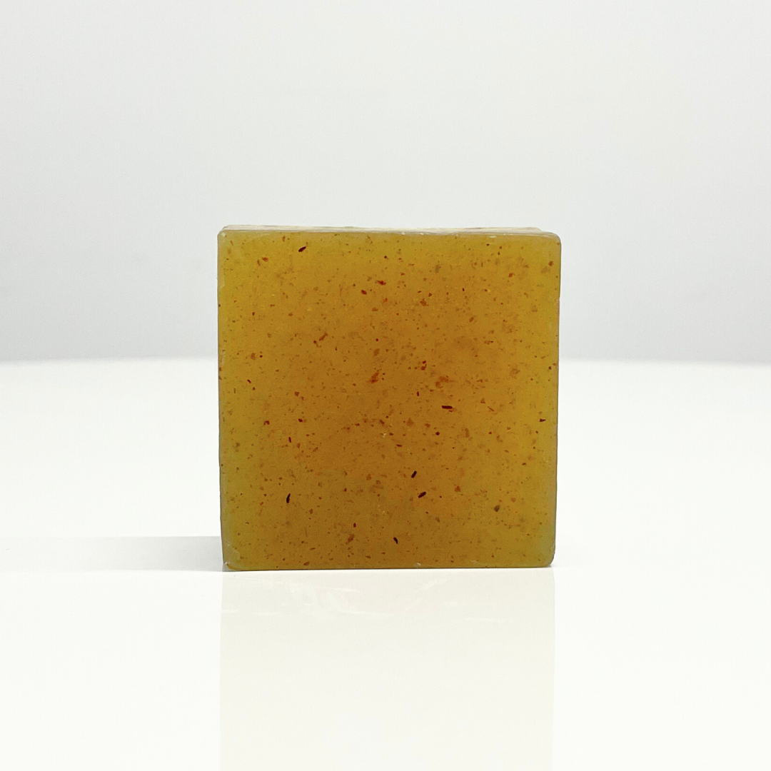 Handcrafted square soap made with natural aloe vera and neem for soothing, nourishing, and cleansing skin.