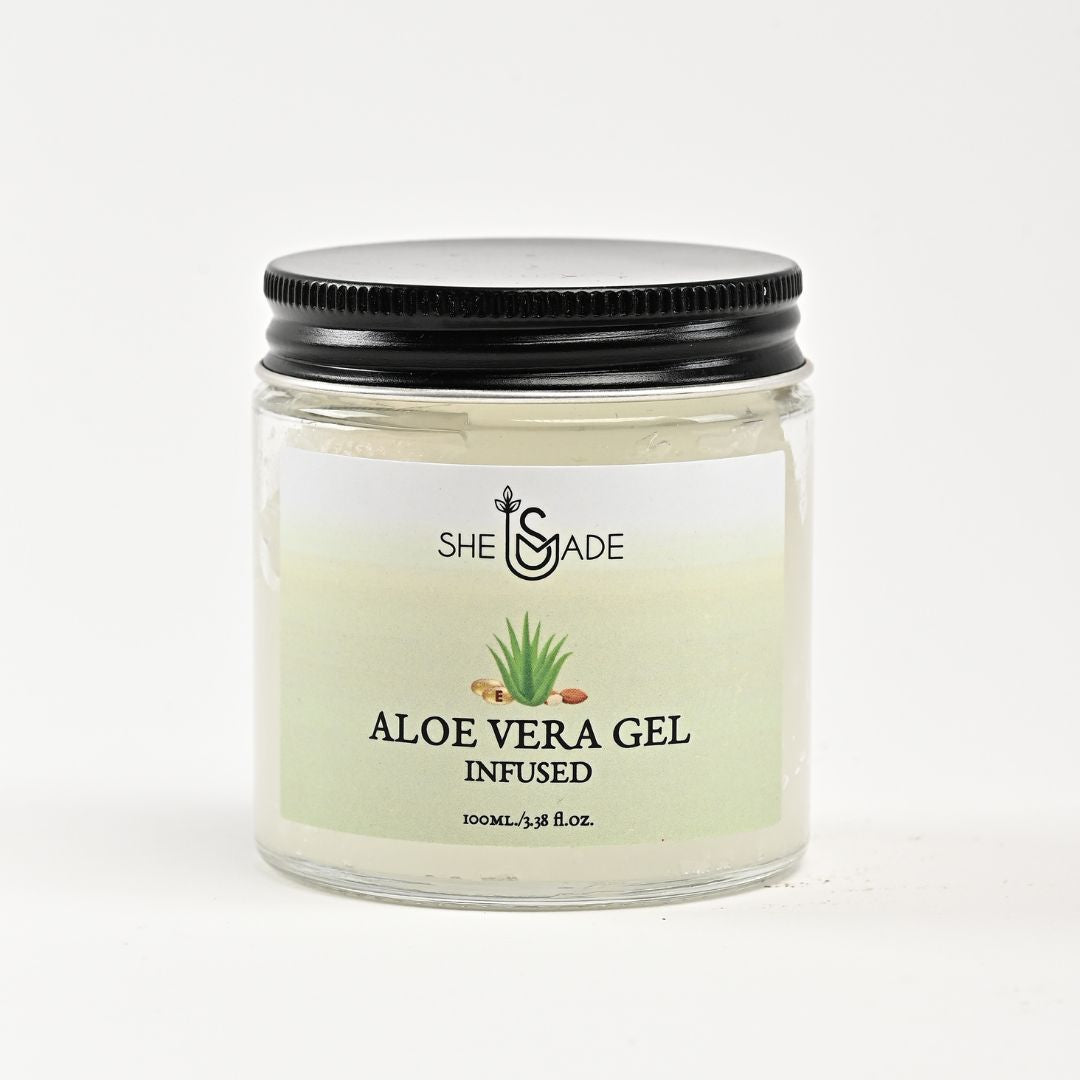 Aloe Gel Infused for Hydrating, Soothing, and Nourishing Skin, Fights Acne, Reduces Dark Circles, Improves Elasticity, Calms Irritation, Anti-Aging (100ml)