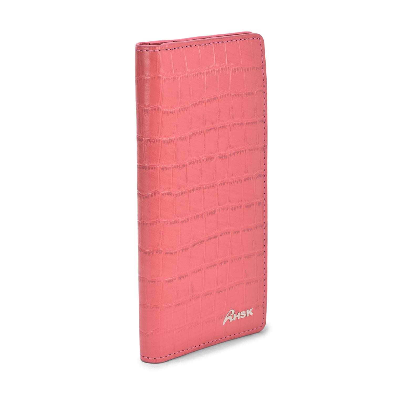 Versatile Grain Leather Wallet, Stylish Pink Leather, Slim Design, Great for Casual and Evening Use (Pink)