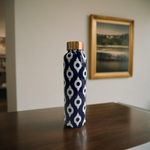 Imago Blue Copper Water Bottle with Antimicrobial Properties | Pure Copper Bottle for Office, Yoga & Gym