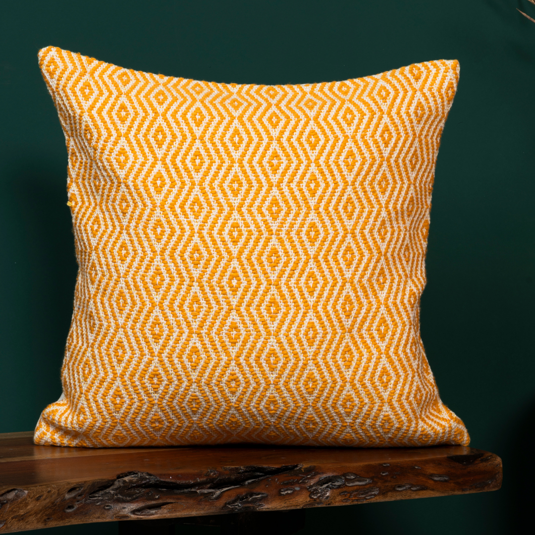 Sunshine Cotton Cushion Cover with Zipper Closure | Square Throw Pillow Covers