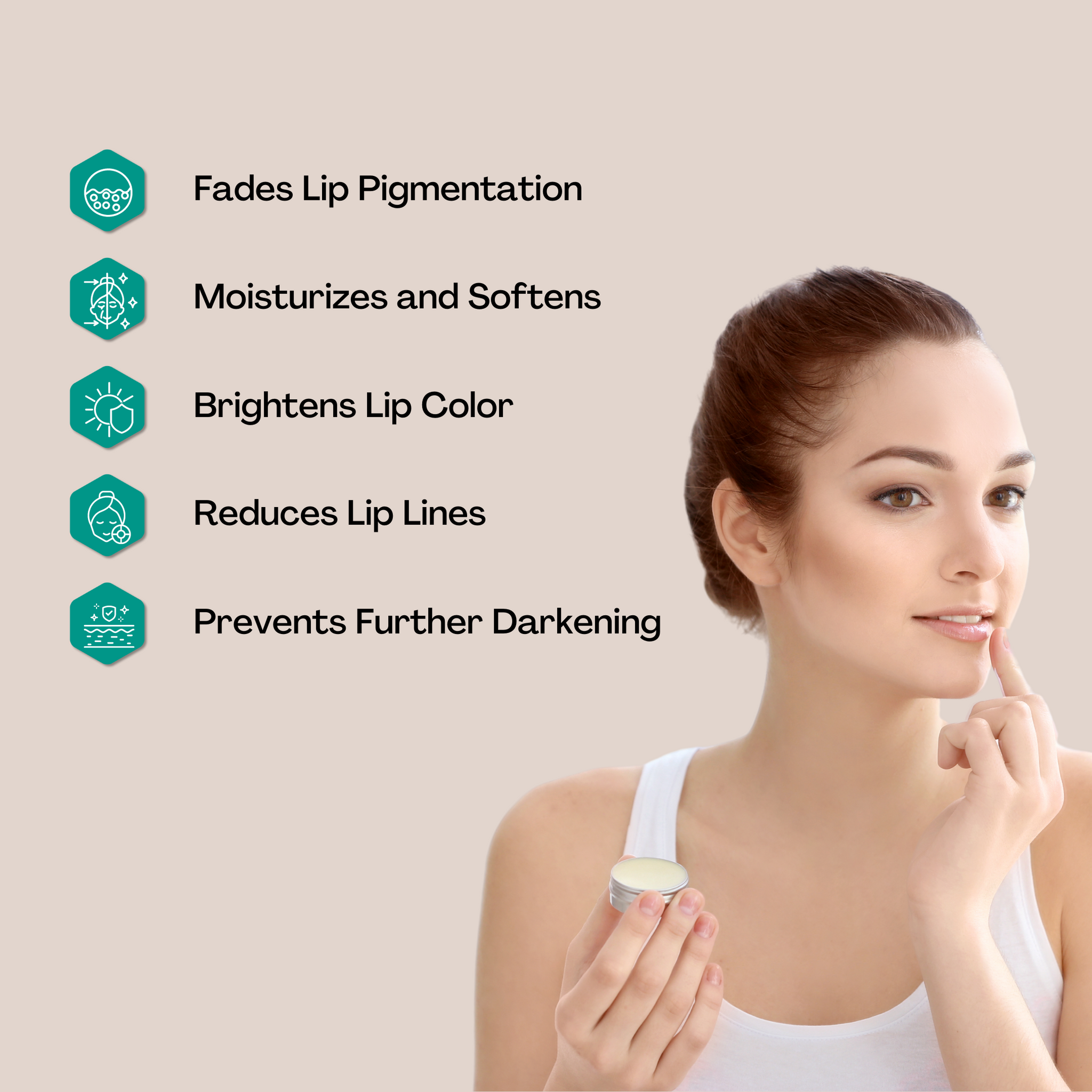 Organic Lip Lightening Cream with Natural Ingredients | Hydrating & Brightening Lip Balm for Dark Lips – 10g