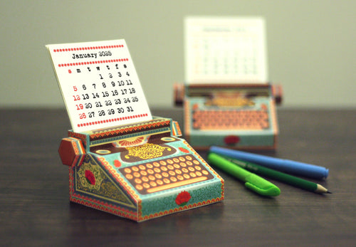 DIY Typewriter Calendar - COLORFUL, Fun and Functional Calendar, Ideal for Home Office, Vibrant Desk Accessory