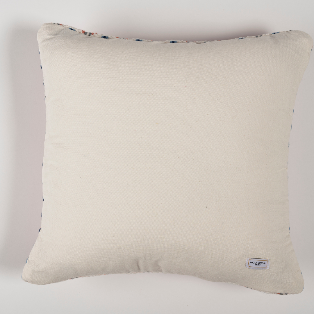 Sapphire Cotton Cushion Cover with Zipper Closure | Handwoven Cushion Cover for Sofa or Bed