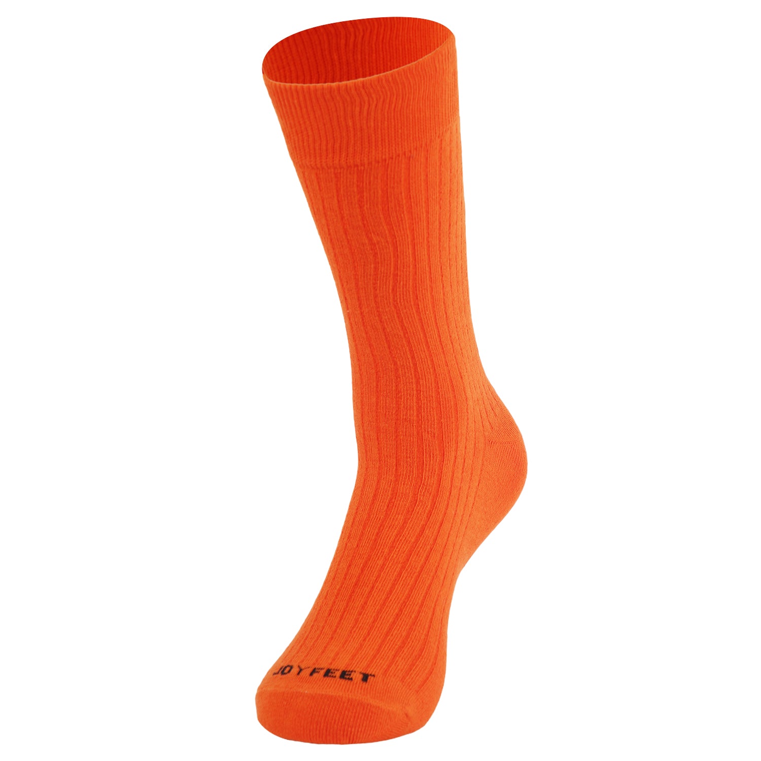 Formal Men's Ribbed Socks, Cotton Blend, Stylish Pattern, Soft and Durable, Comfortable for Office Use (Orange)