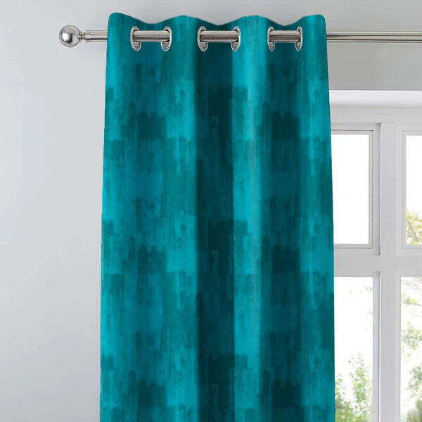 Casableu Fuji Polyester Eyelets (Steel) Blackout Curtains with Tie Back, Bedroom Living Room