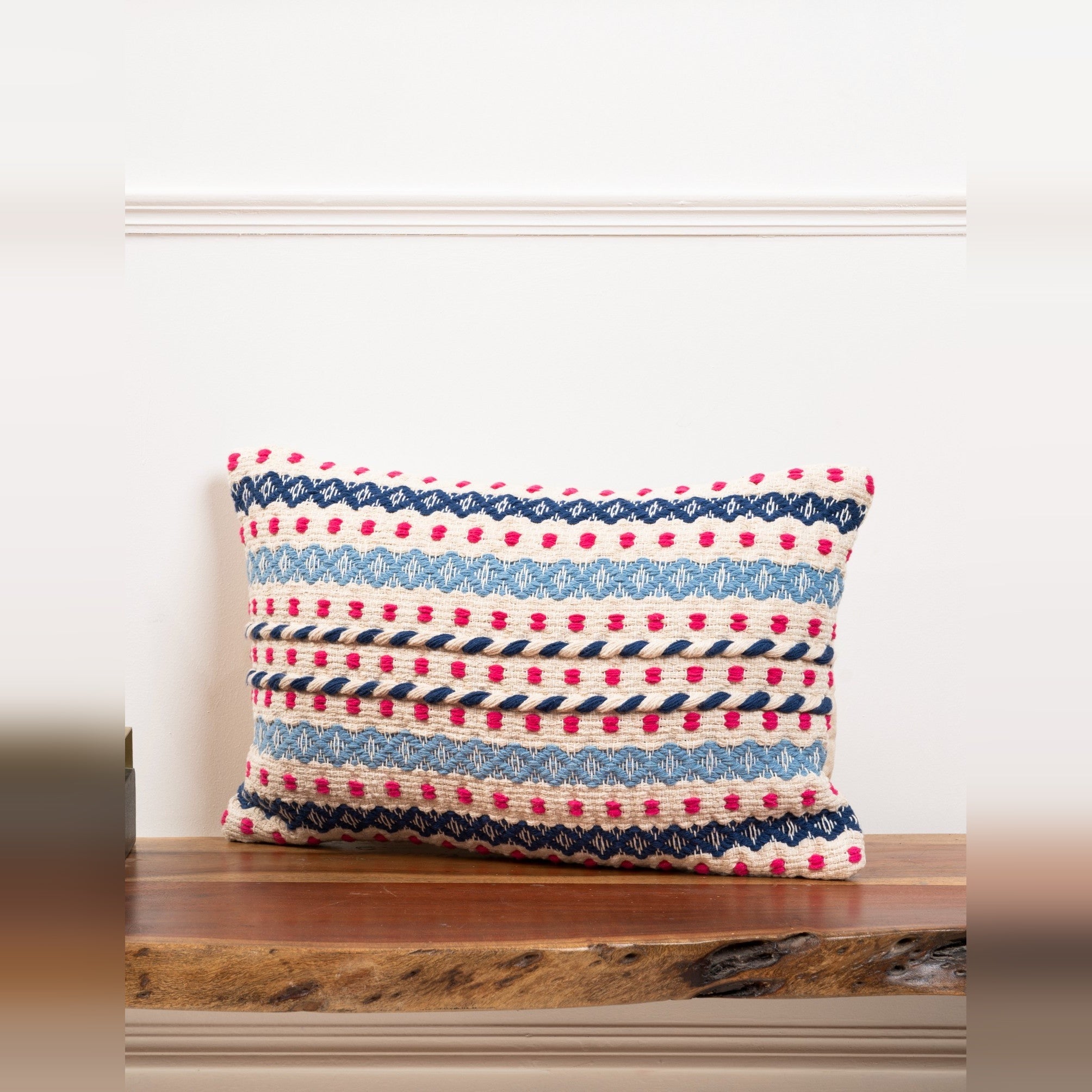 Holy Grail Homes Trellis Cotton Cushion Cover | African Tribal Art Cushion Cover | Modern Cushion Cover | Handwoven Cushion Cover | (12x16 Inch)