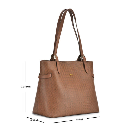 Signature Grain Leather Tode, Premium Brown Leather, Spacious and Stylish, Perfect for Everyday Use and Travel (Brown)