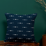 Royal Blue Cotton Cushion Cover with Zipper Closure | Handwoven Cushion Cover for Sofa or Bed