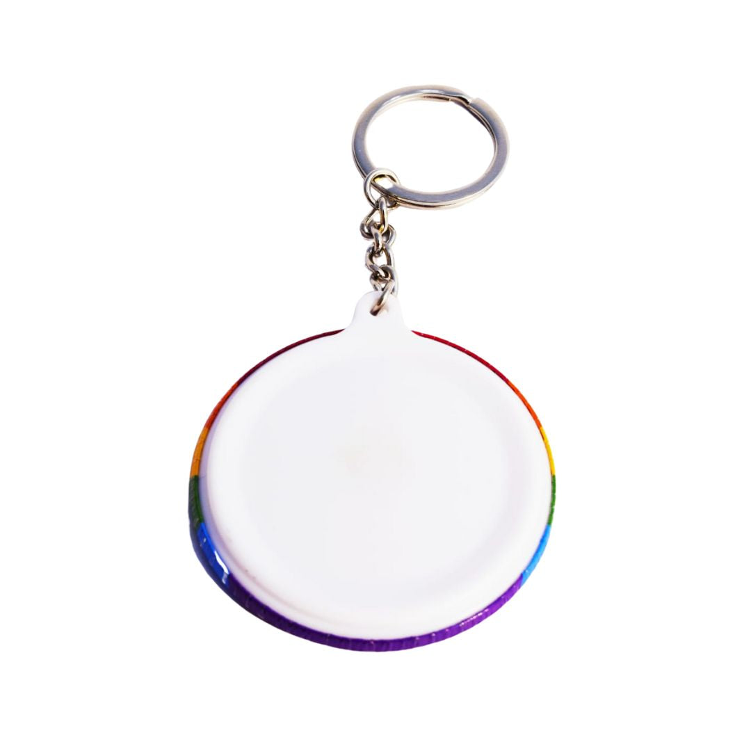 Rainbow Keychain – Vibrant, BPA-Free, Non-Toxic, Heat Safe, Reusable, One-Side Printing, Plastic Keychain, Express Your Colorful Personality