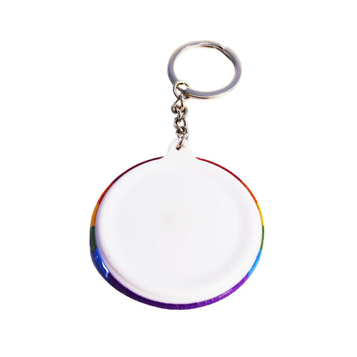 Rainbow Keychain â€“ Vibrant, BPA-Free, Non-Toxic, Heat Safe, Reusable, One-Side Printing, Plastic Keychain, Express Your Colorful Personality