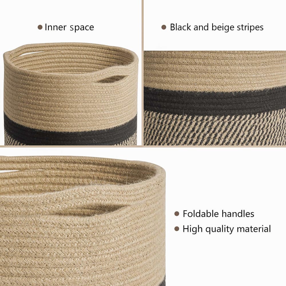 Black Jute Rope Baskets / Planters