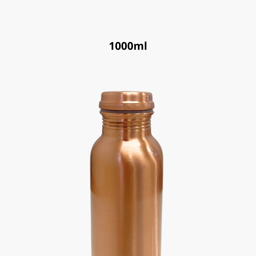 SuperGeneriX Pure Copper Water Bottle 1L | Ayurvedic Pure Copper Water Bottle with Leakproof Lid | 1L Water Bottle for Office & Gym